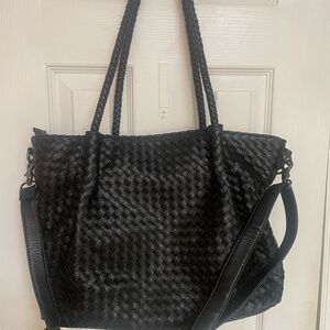 Lovevook woven tote bag.  Vegan leather.